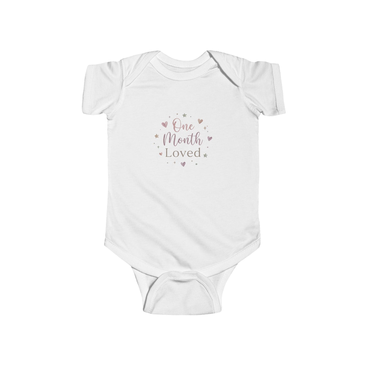 One Month Loved Infant Bodysuit — Newborn Milestone Baby Onesie