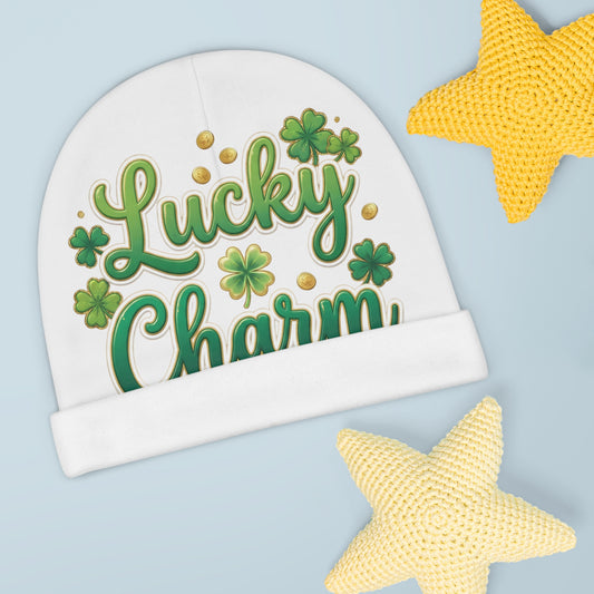 Baby Beanie - "Lucky Charm" St. Patrick’s Day Newborn Hat with Shamrock Design