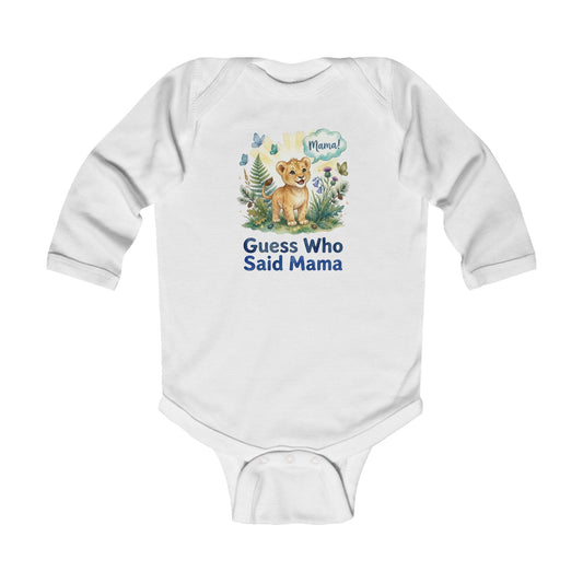 "Guess Who Said Mama" Cute Lion Baby Onesie, Newborn Gift for Mom
