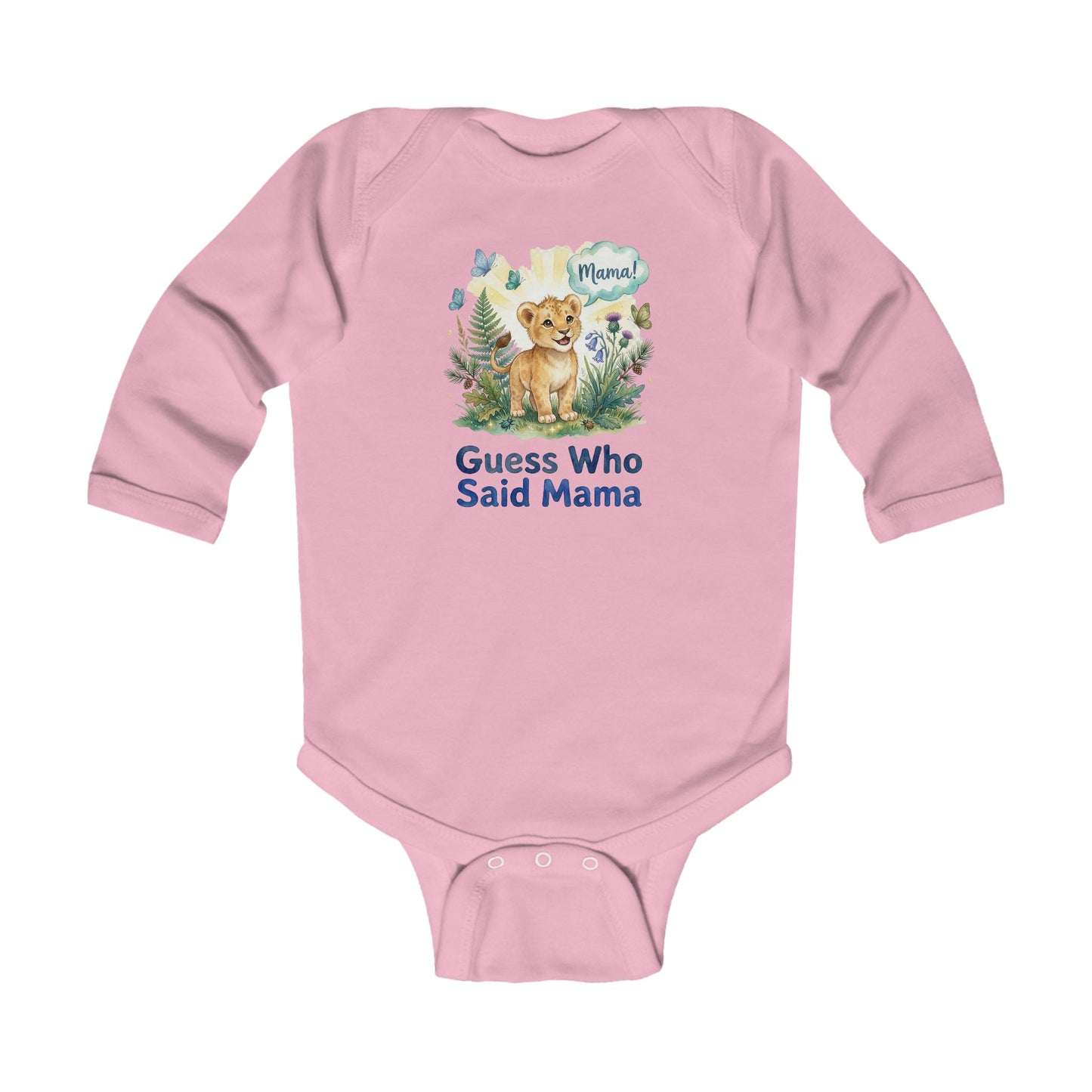 "Guess Who Said Mama" Cute Lion Baby Onesie, Newborn Gift for Mom