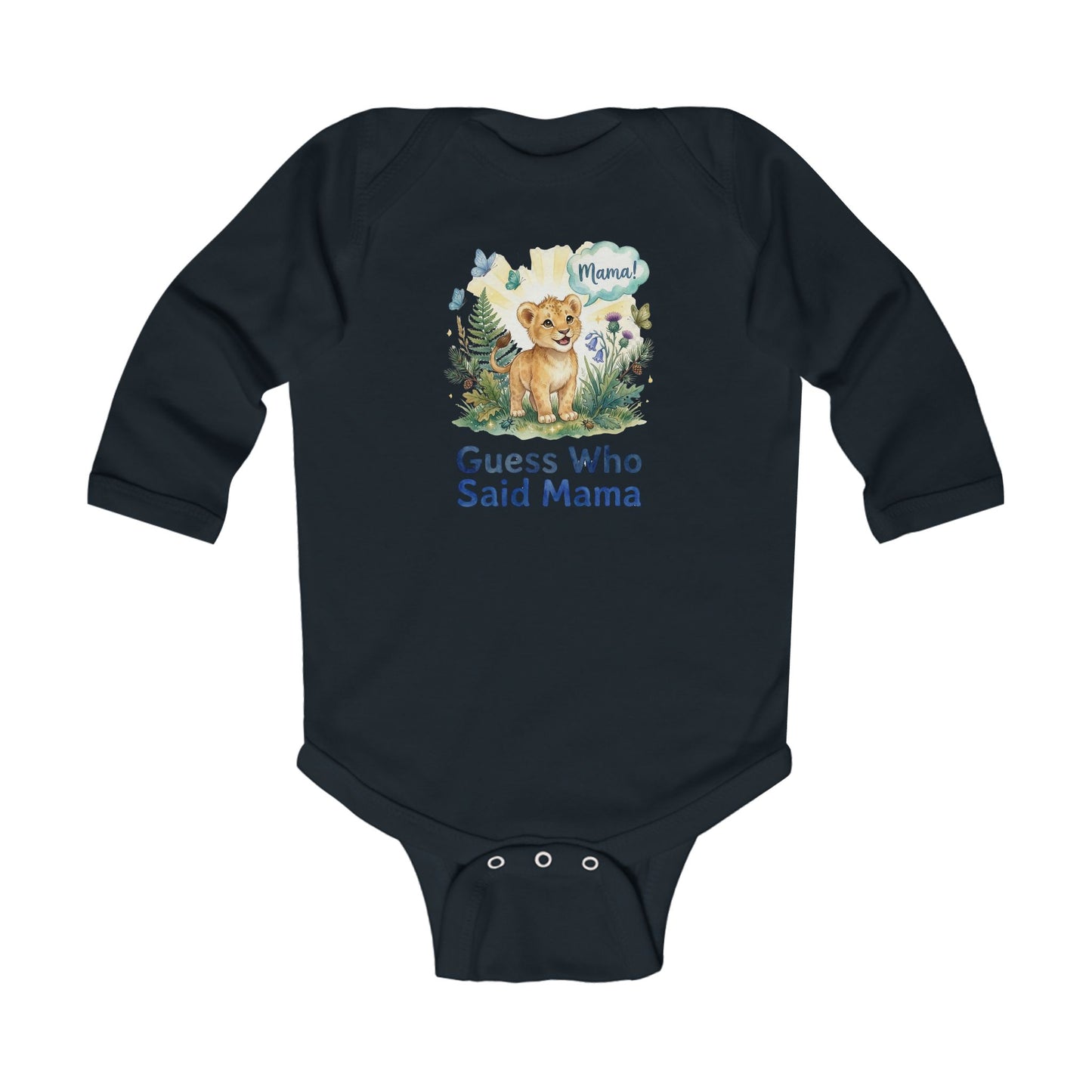 "Guess Who Said Mama" Cute Lion Baby Onesie, Newborn Gift for Mom
