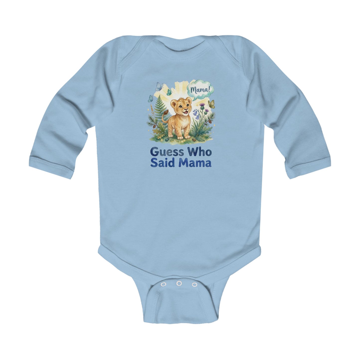 "Guess Who Said Mama" Cute Lion Baby Onesie, Newborn Gift for Mom