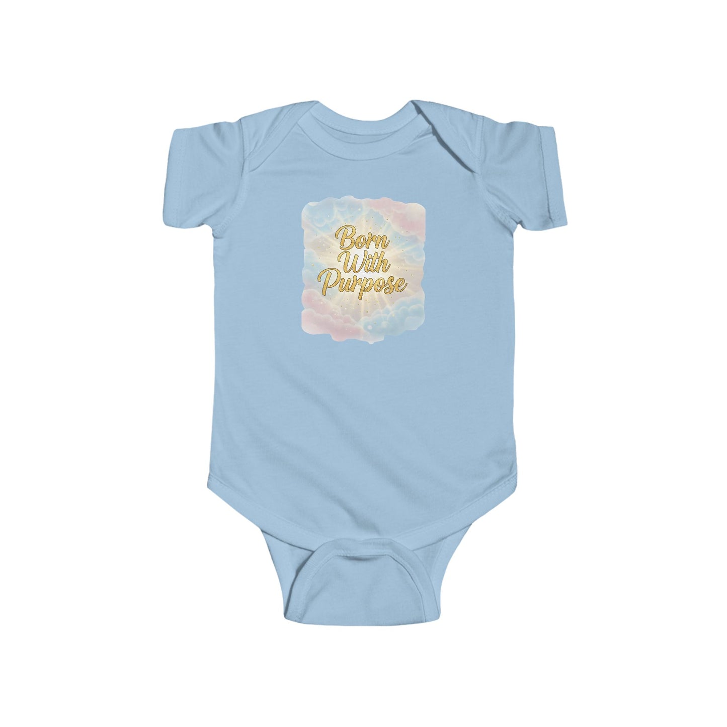 Baby Onesie - Born with Purpose - Watercolor Gold Script Infant Bodysuit