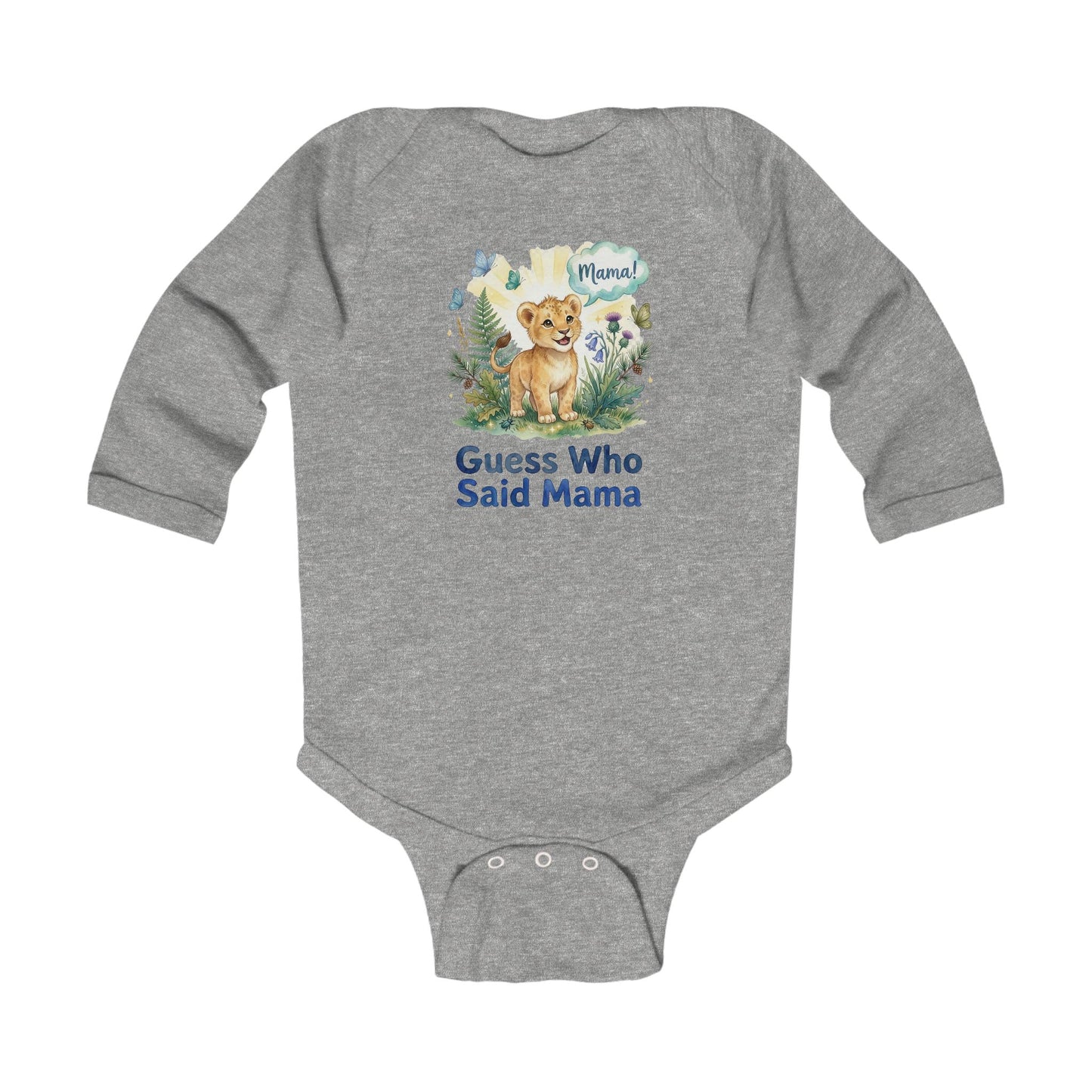 "Guess Who Said Mama" Cute Lion Baby Onesie, Newborn Gift for Mom