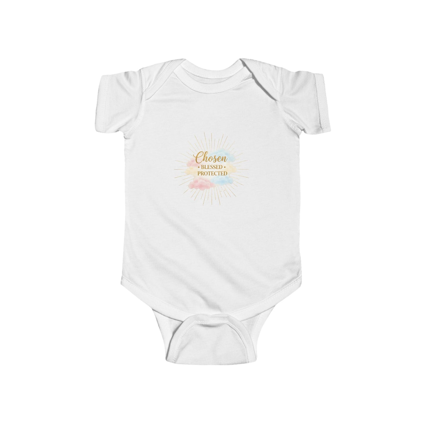 Infant Bodysuit – "Chosen, Blessed, Protected" Watercolor Baby Onesie