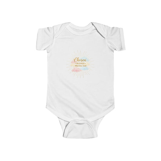 Infant Bodysuit – "Chosen, Blessed, Protected" Watercolor Baby Onesie