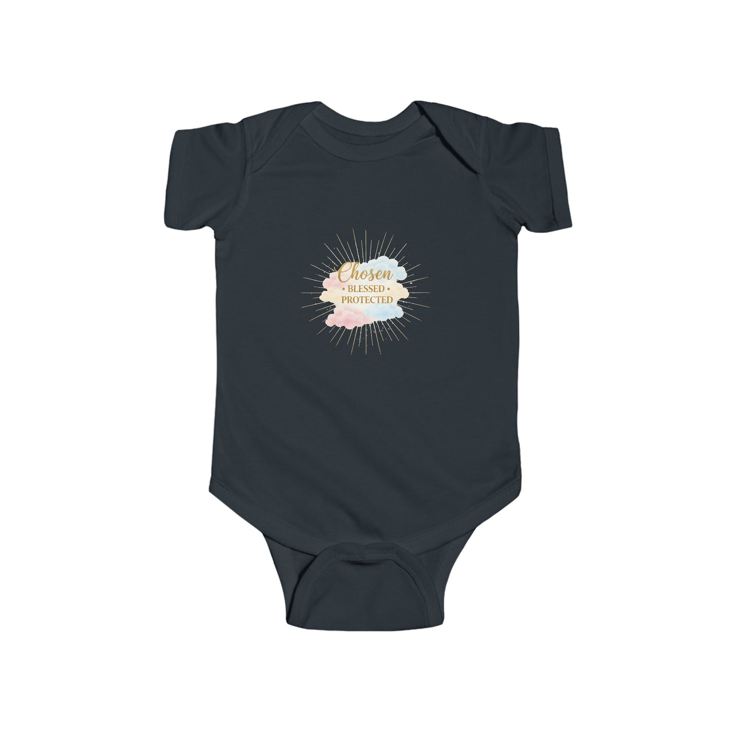 Infant Bodysuit – "Chosen, Blessed, Protected" Watercolor Baby Onesie