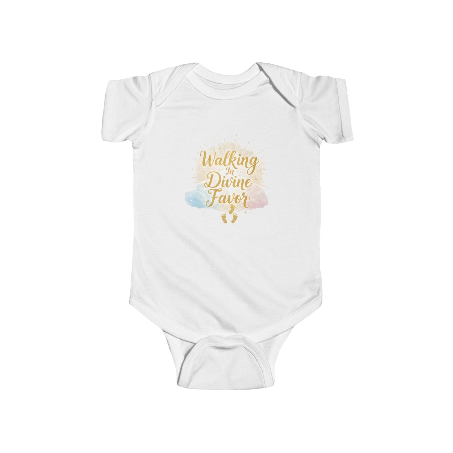 Infant Bodysuit "Walking in Divine Favor" – Baby Shower Gift, Religious Newborn Onesie