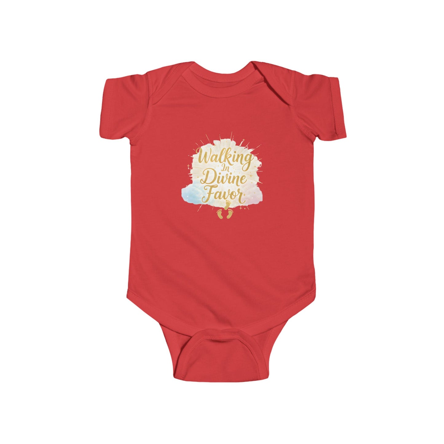 Infant Bodysuit "Walking in Divine Favor" – Baby Shower Gift, Religious Newborn Onesie