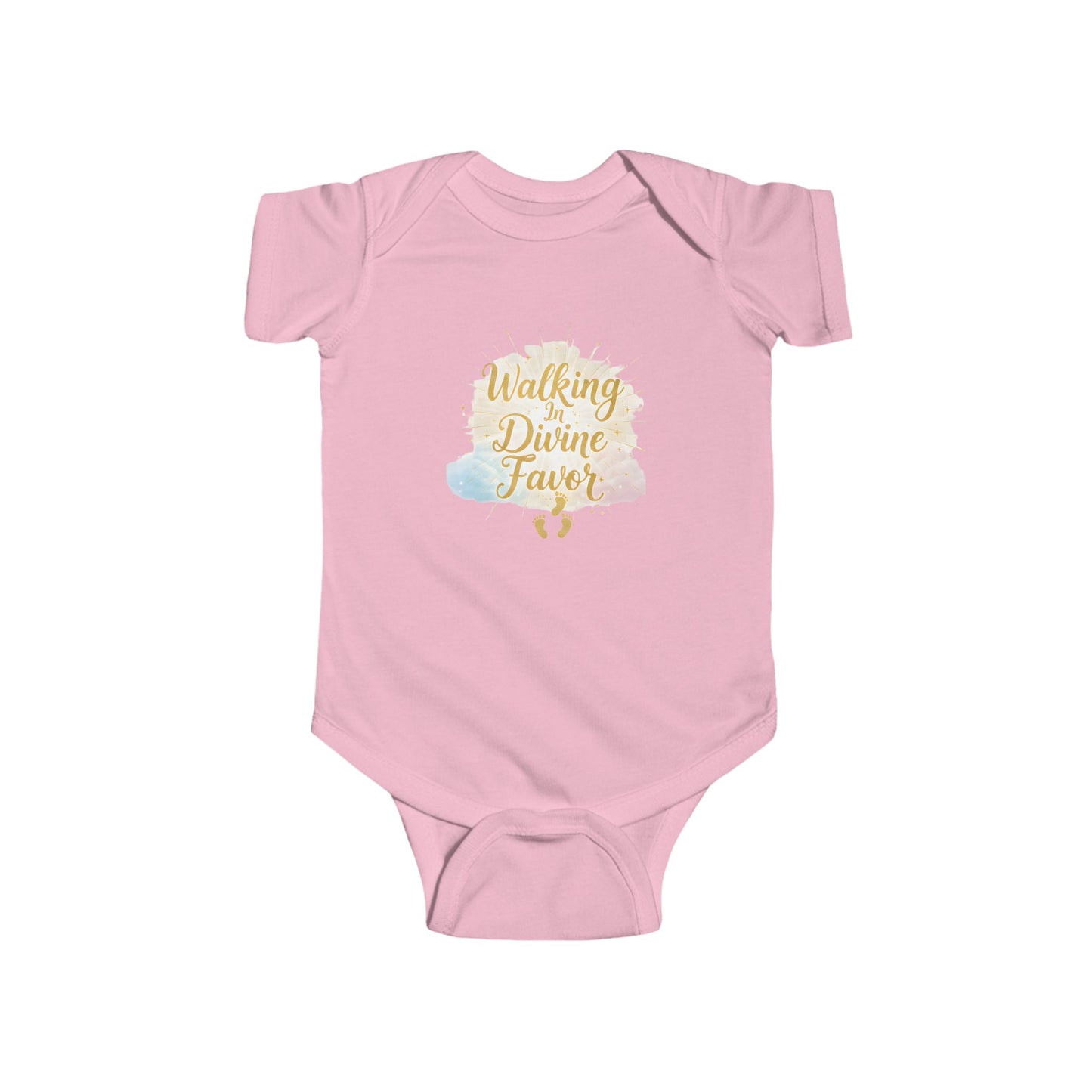 Infant Bodysuit "Walking in Divine Favor" – Baby Shower Gift, Religious Newborn Onesie