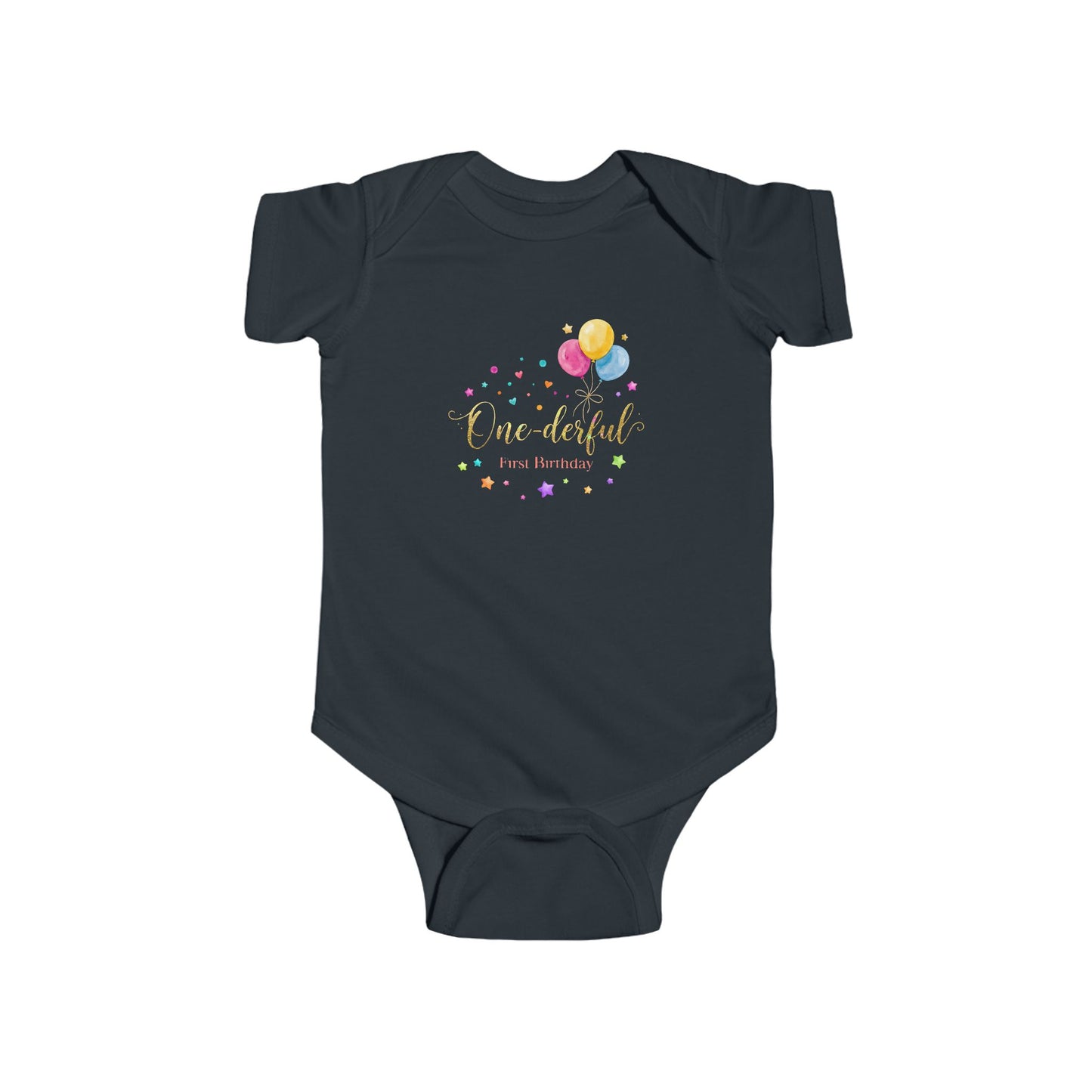 'Wonderful One Month' Baby Bodysuit – Newborn Milestone Onesie with Balloons