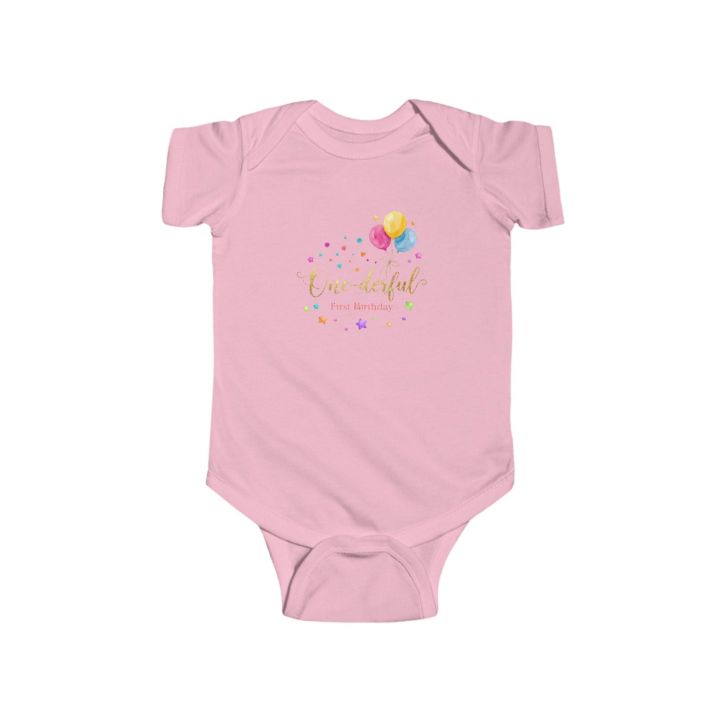 'Wonderful One Month' Baby Bodysuit – Newborn Milestone Onesie with Balloons