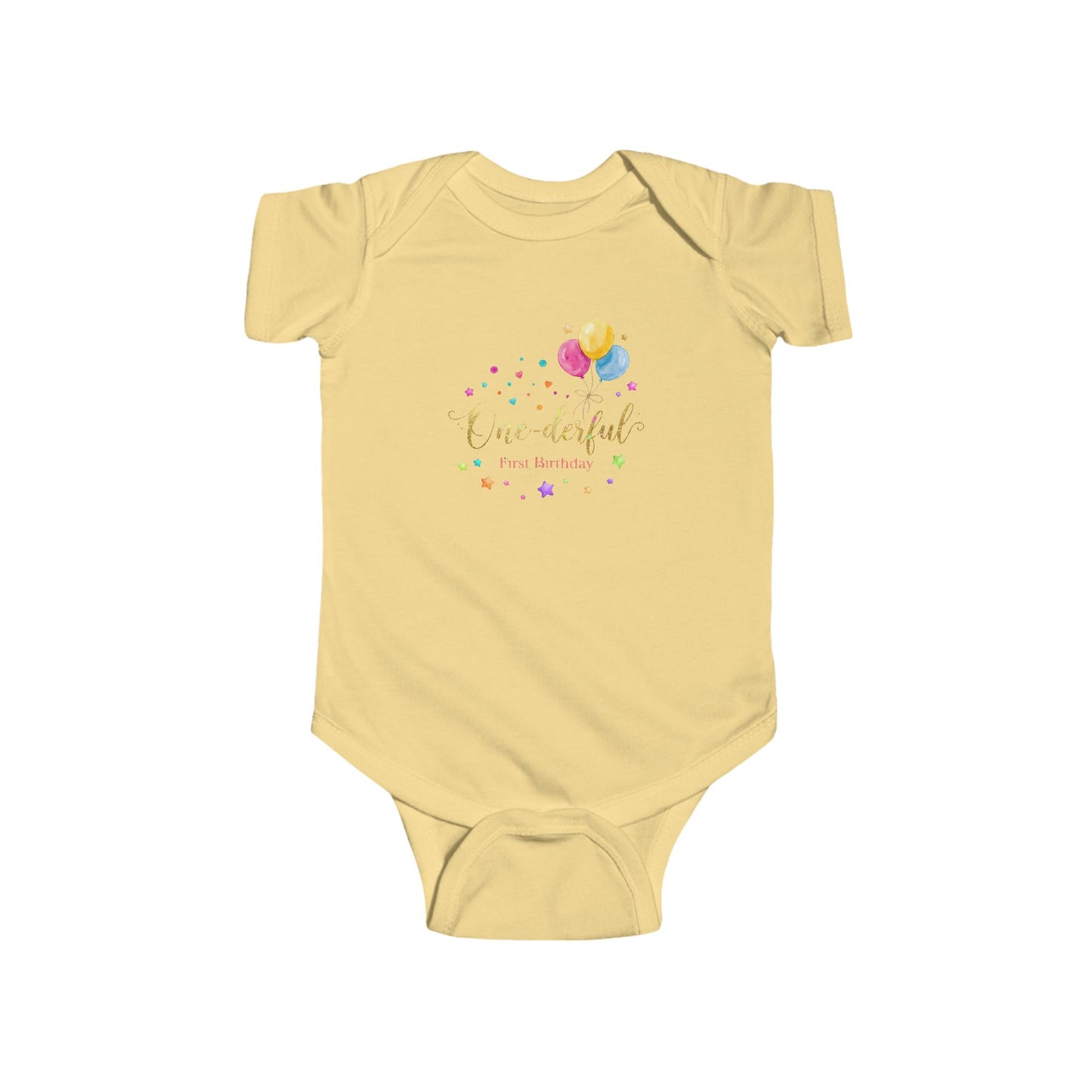 'Wonderful One Month' Baby Bodysuit – Newborn Milestone Onesie with Balloons
