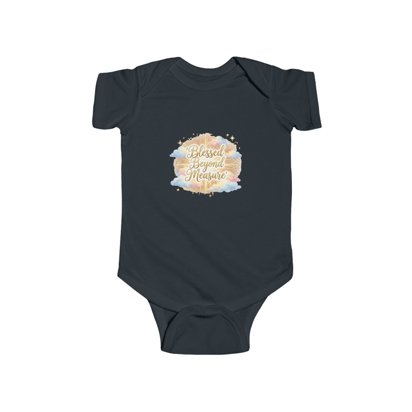 Blessed Beyond Measure Infant Bodysuit — Soft Baby Onesie with Watercolor Script