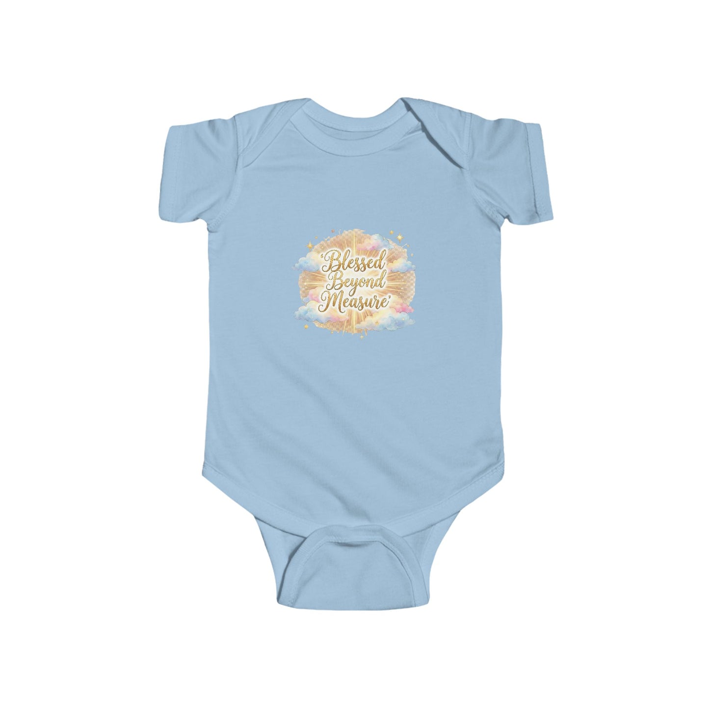 Blessed Beyond Measure Infant Bodysuit — Soft Baby Onesie with Watercolor Script