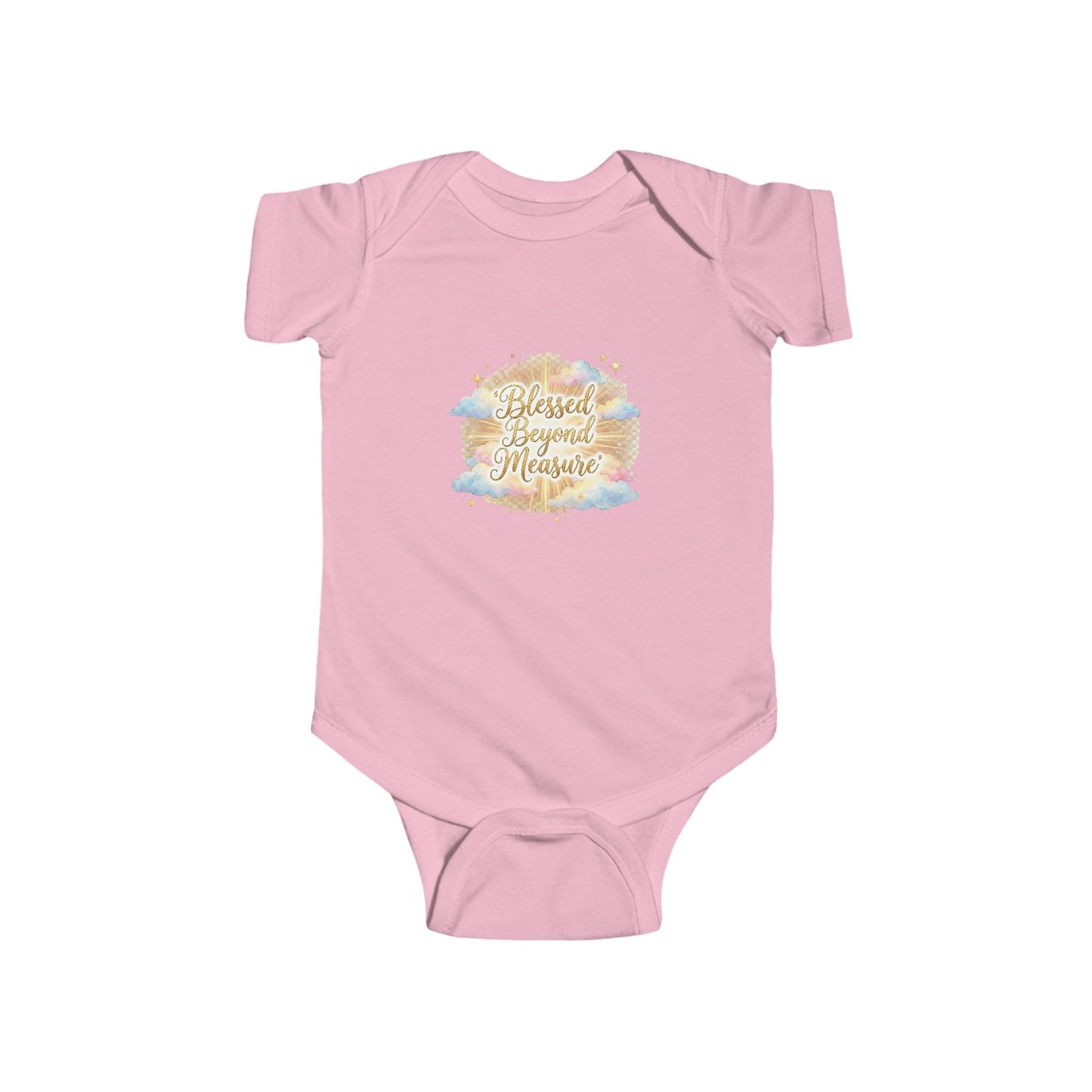 Blessed Beyond Measure Infant Bodysuit — Soft Baby Onesie with Watercolor Script