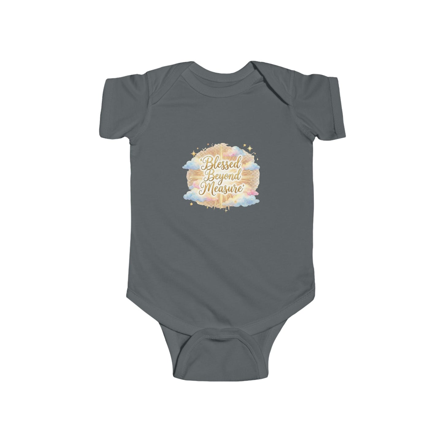 Blessed Beyond Measure Infant Bodysuit — Soft Baby Onesie with Watercolor Script