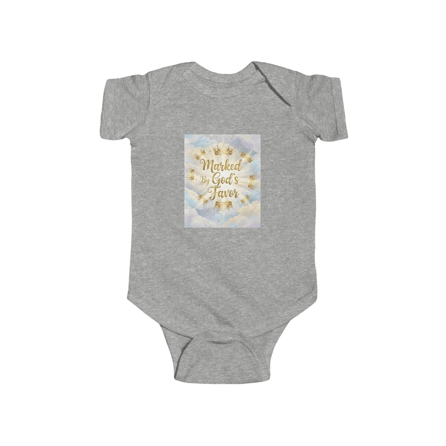 Infant Bodysuit "Marked By God's Favor" - Baby Christian Onesie, Religious Baptism Gift