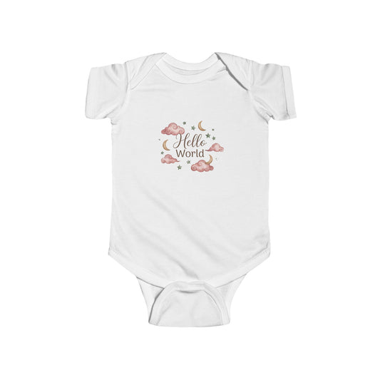 Hello World Baby Bodysuit — Newborn Announcement Infant Onesie