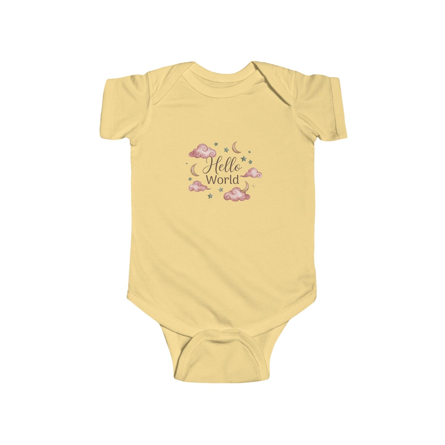 Hello World Baby Bodysuit — Newborn Announcement Infant Onesie