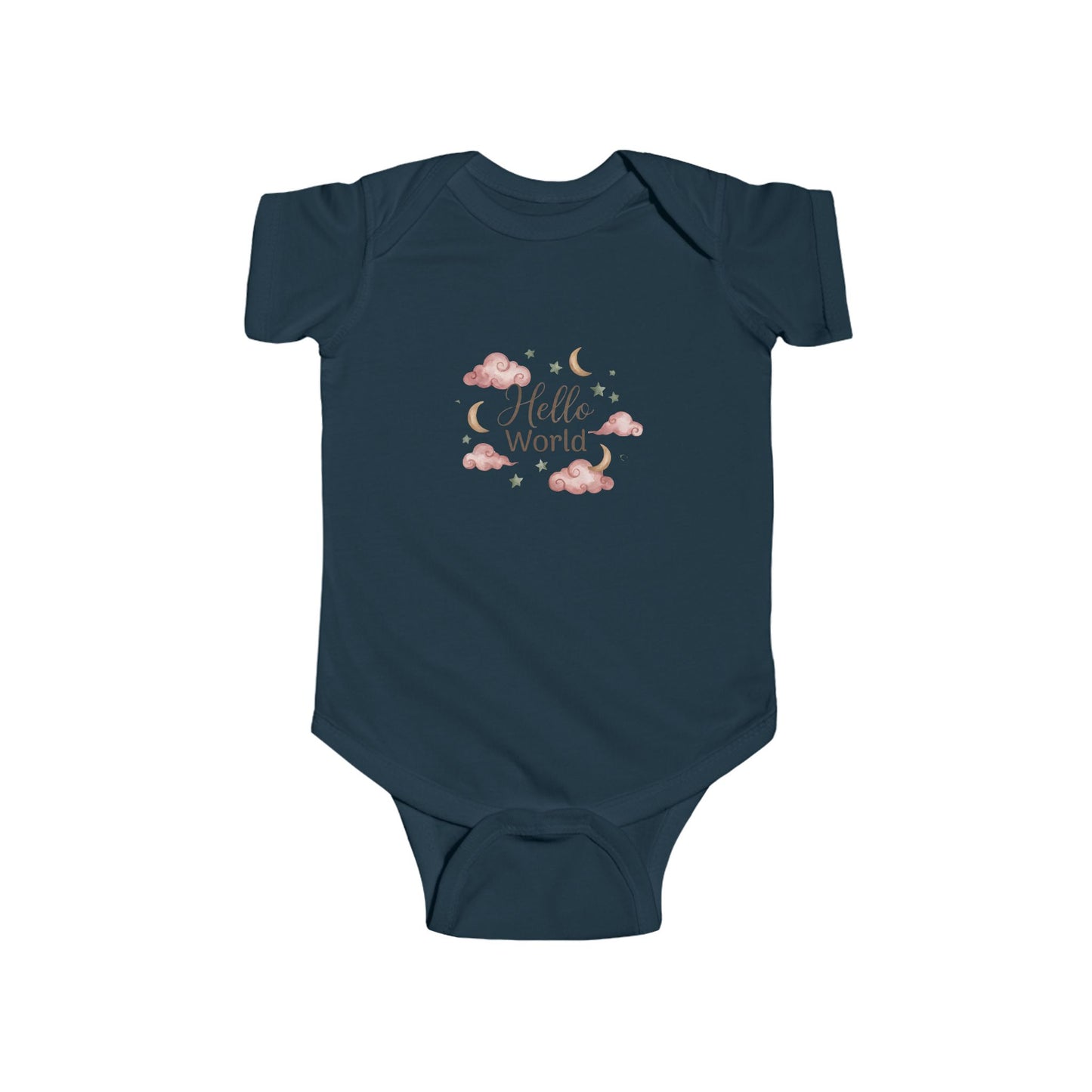 Hello World Baby Bodysuit — Newborn Announcement Infant Onesie