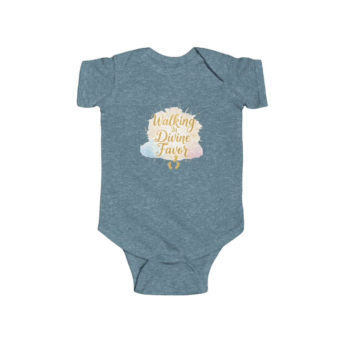 Infant Bodysuit "Walking in Divine Favor" – Baby Shower Gift, Religious Newborn Onesie