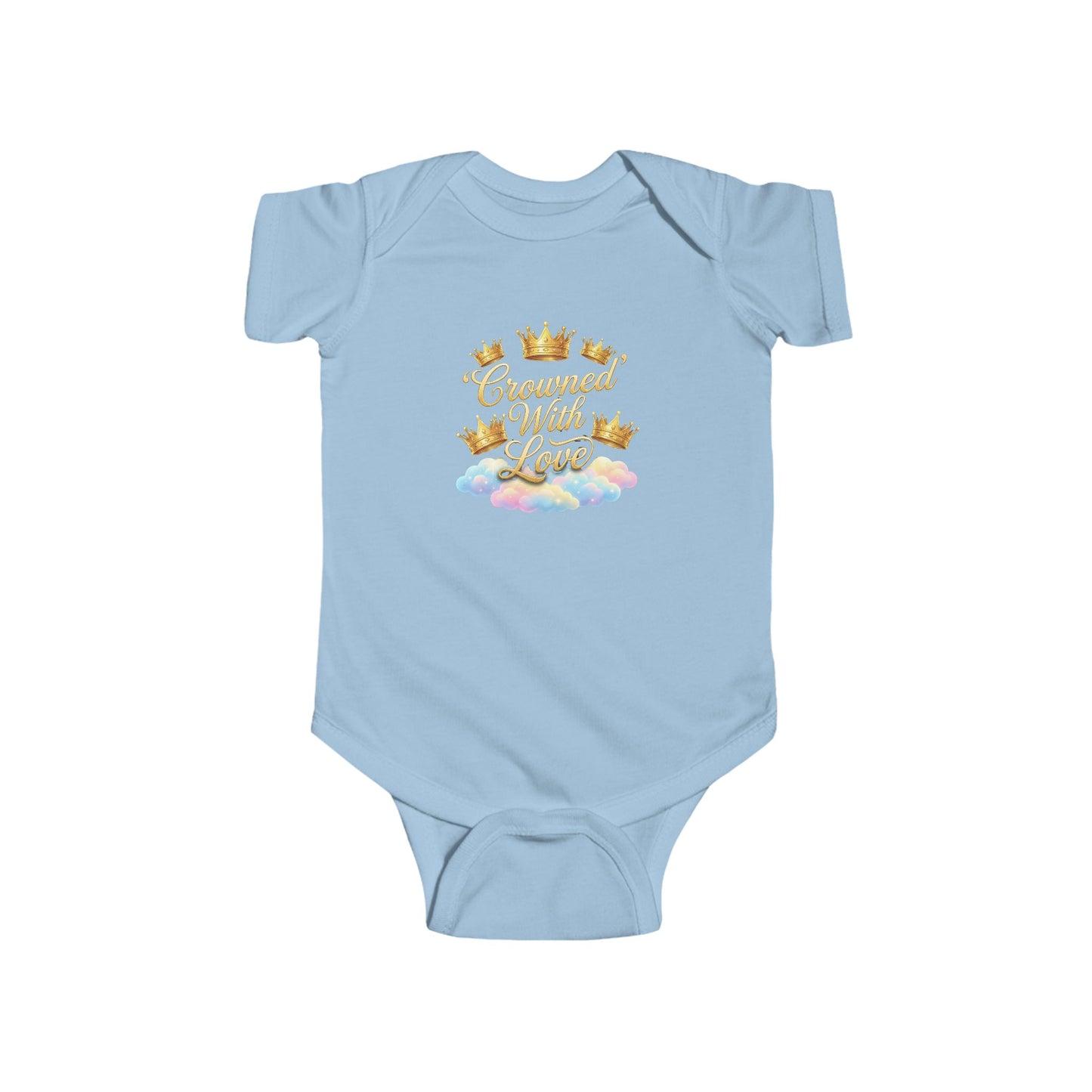Infant Bodysuit — "Crowned With Love" Gold Crown Baby Onesie