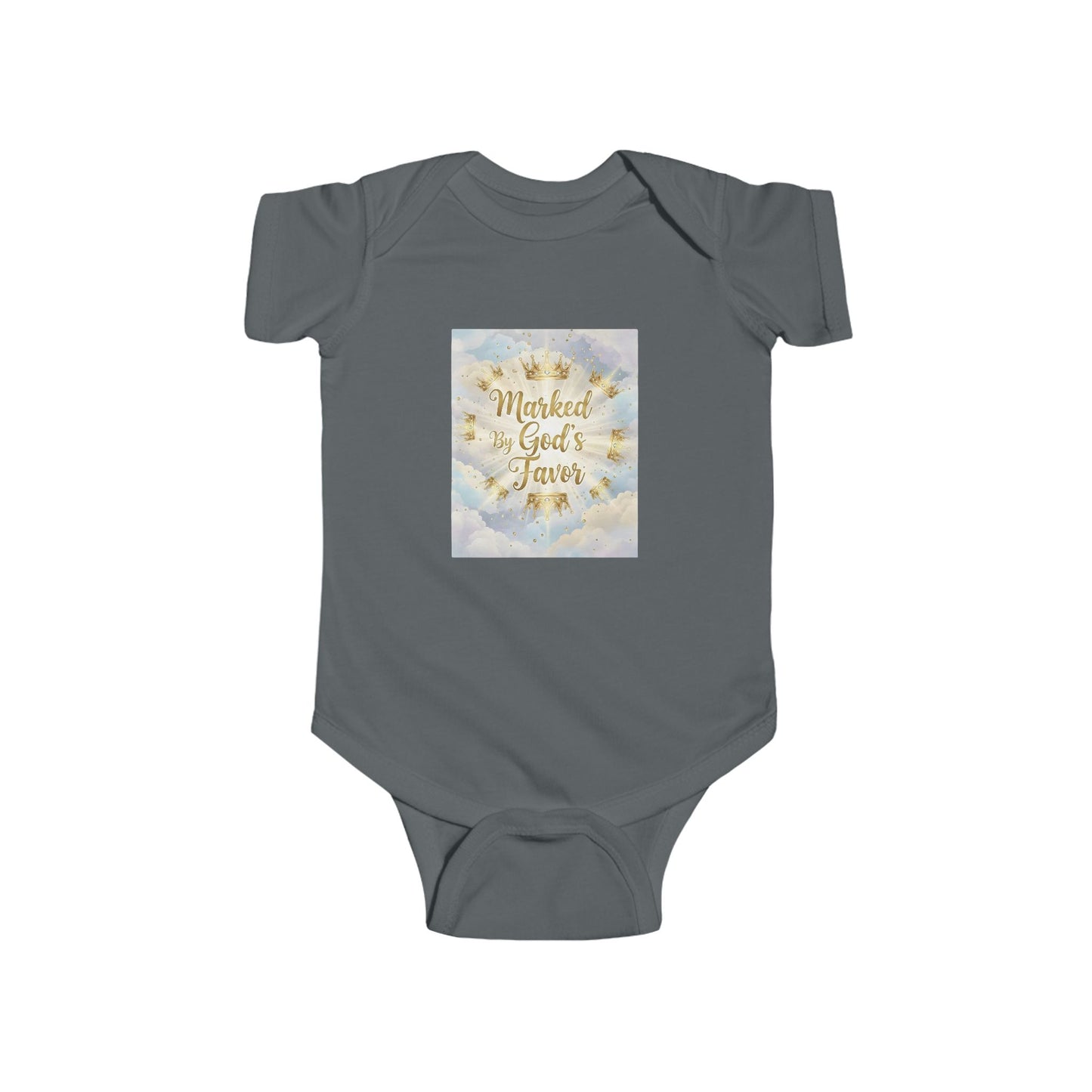 Infant Bodysuit "Marked By God's Favor" - Baby Christian Onesie, Religious Baptism Gift