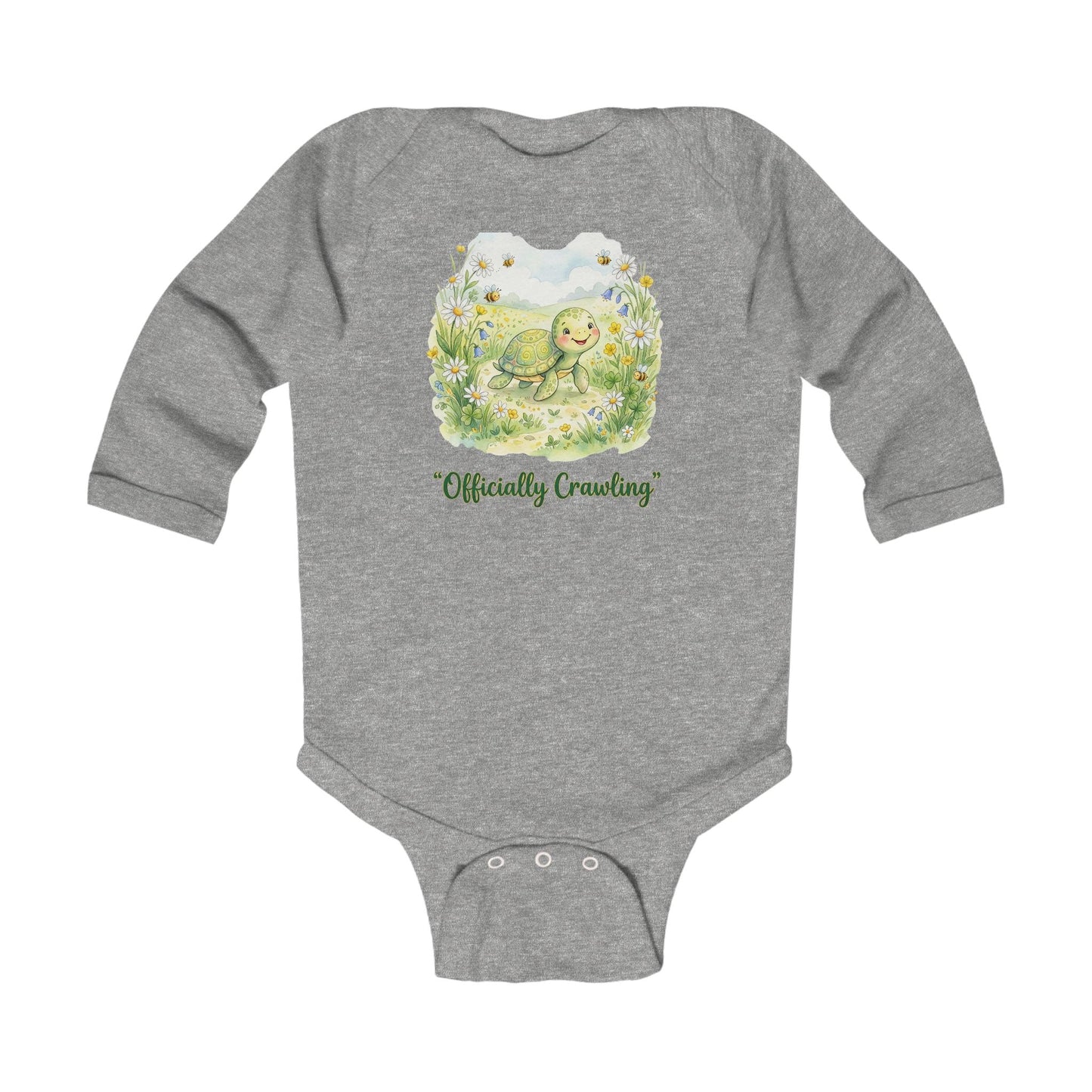 'Officially Crawling' Infant Long Sleeve Bodysuit – Cute Woodland Baby Onesie