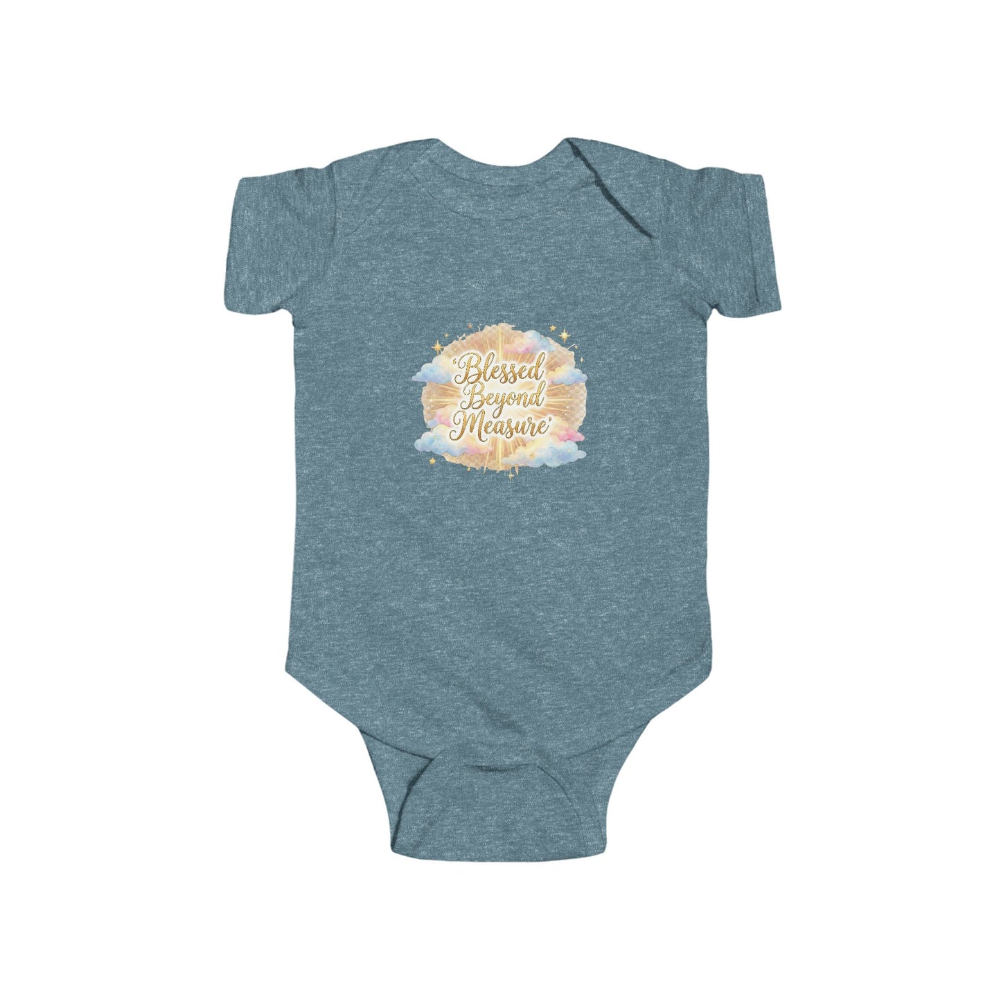 Blessed Beyond Measure Infant Bodysuit — Soft Baby Onesie with Watercolor Script