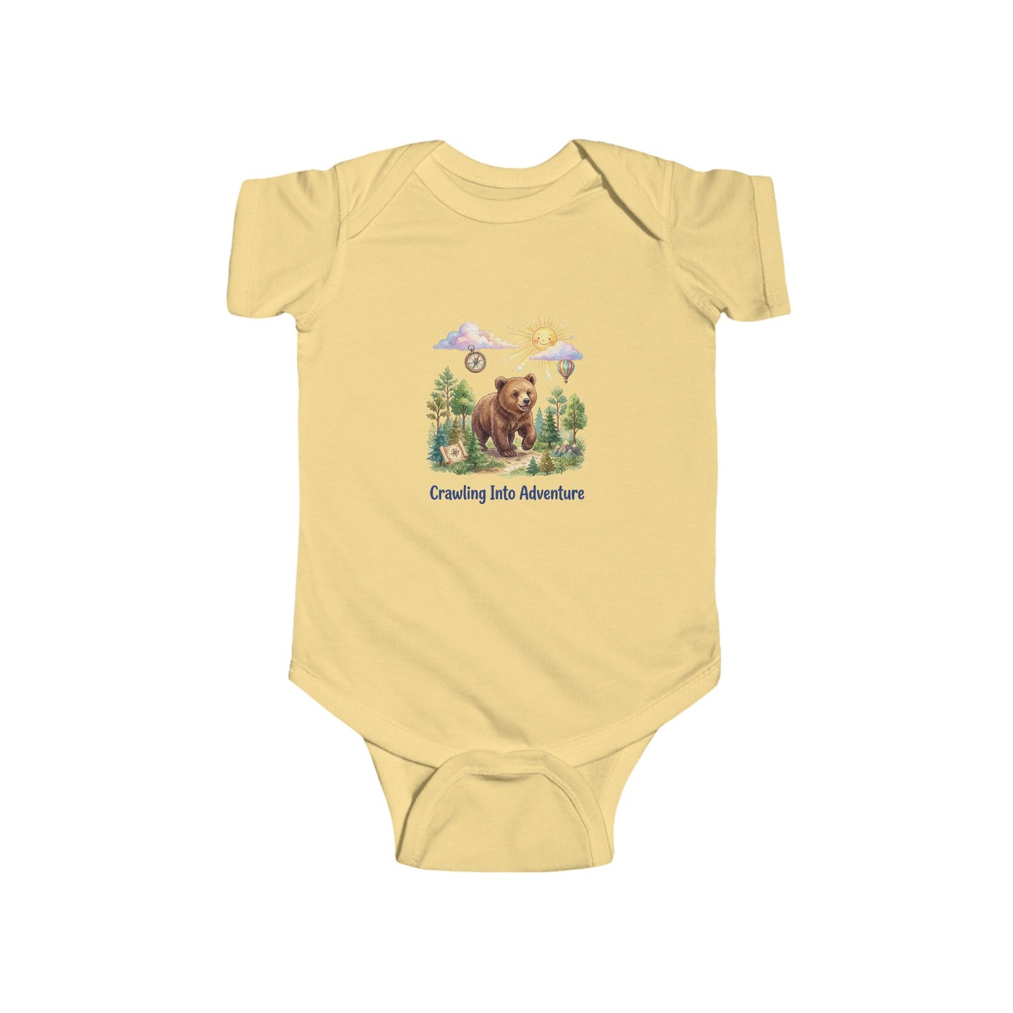"Crawling Into Adventure"  — Bear Cub Adventure Infant Bodysuit Baby Onesie