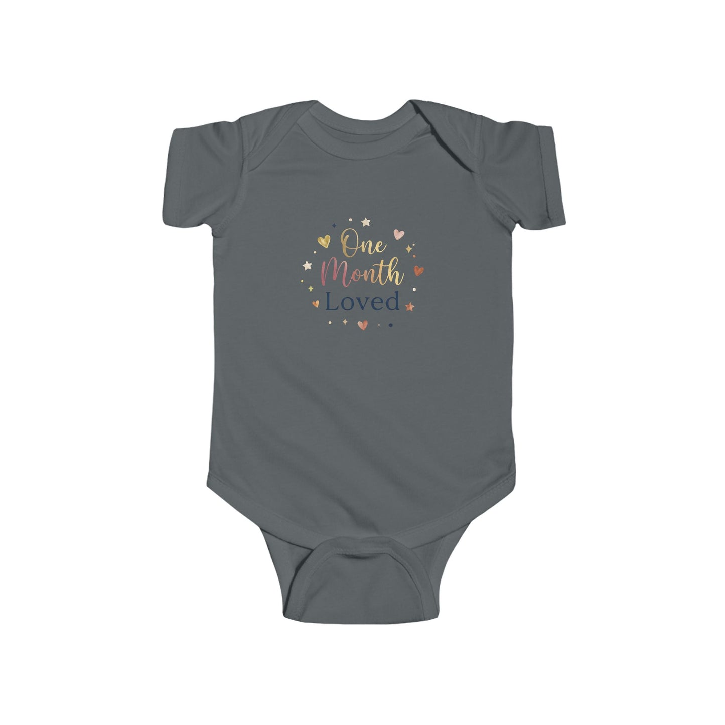 One Month Loved Baby Bodysuit – Newborn Milestone Onesie