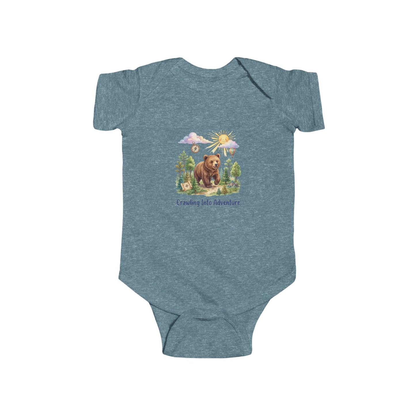 "Crawling Into Adventure"  — Bear Cub Adventure Infant Bodysuit Baby Onesie