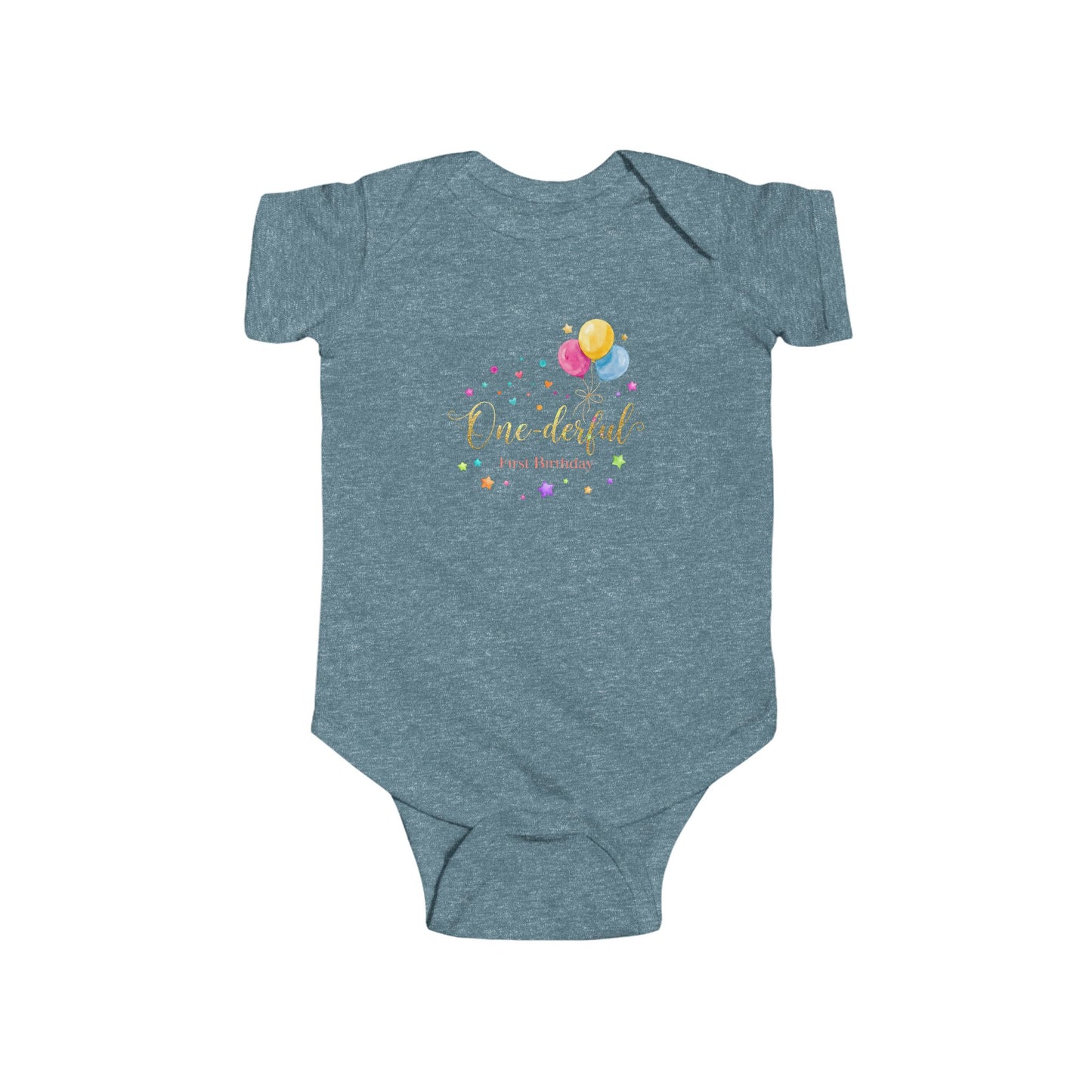 'Wonderful One Month' Baby Bodysuit – Newborn Milestone Onesie with Balloons