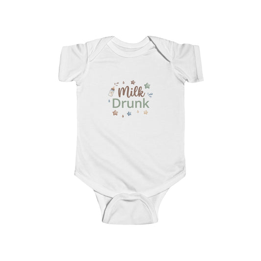 "Milk Drunk" Infant Bodysuit — Cute Baby Onesie for New Parents