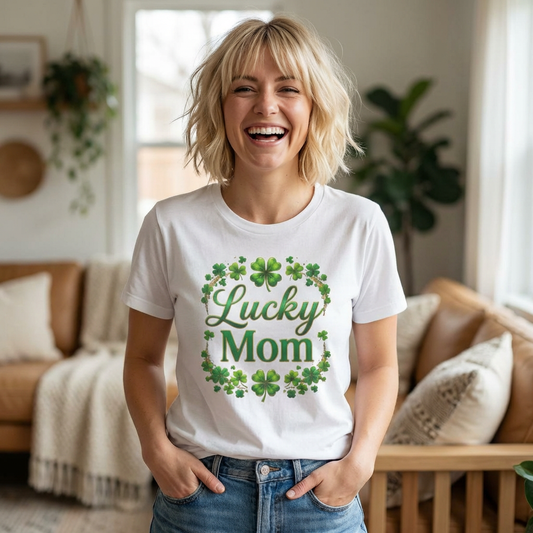 Lucky Mom T-Shirt — St. Patrick’s Day Shamrock Tee for Mom